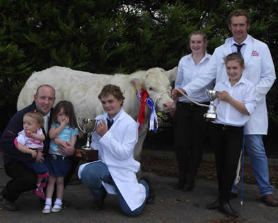 Show champion went to James Martin and Family pictured with Colin Harbinson from the meat Joint in Antrim with his children 