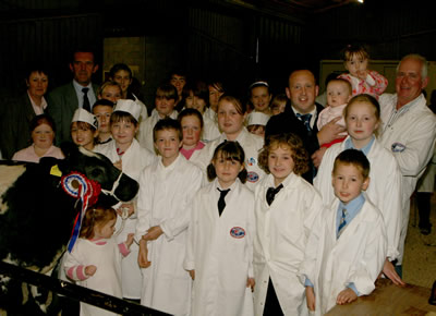 Colin Herbinson from the meat Joint pictured with some of thoses who took part. 