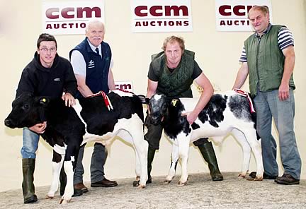 Family member James Dixon with the Sowray brothers’ latest champion, Keith Colley, of sponsors BOCM Pauls, Alan Middleton and the reserve champion, and Duncan Holme.