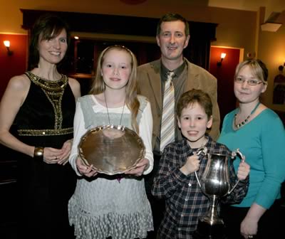Reanna and Robert Craig with James and Doreen Chestnutt from Chestnutt Animal Feeds. The Craig’s won the Interbreed Junior Champion at Balmoral; Champion at the NI Blue Heifer Derby; Runners-up in the Show Herds Competition and Reserve Champion in the Show Herd of the Year.