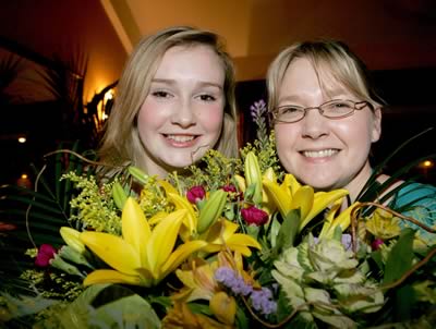 Jenny Martin presents Ruth Rodgers with flowers