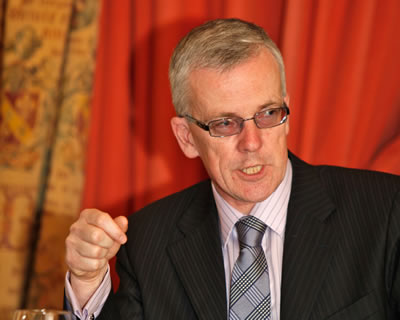 John Henning, Northern Bank Head of Agricultural Relations speaking at the Northern Ireland Blue Cattle Club AGM. Picture: Columba O'Hare