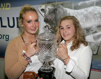 Jenny and Emily Martin British Blue Overall herd winners at the British Blue Awards evening at Ballynahinch Rugby club 