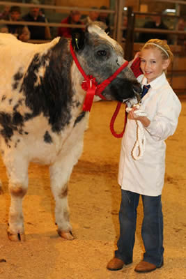 Tara O'Brien from Donegal exhibits her Blue at Dungannon. 