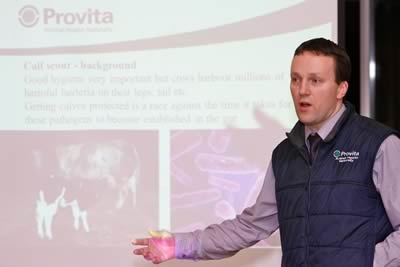Tommy Armstrong, Provita speaking at the recent NI Blue Cattle Club Open Meeting in Moira.