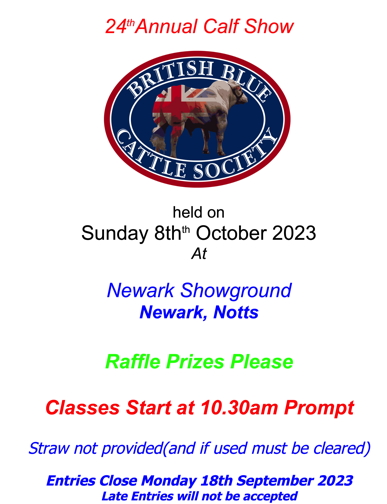 North East British Blue Club 24th Annual Calf Show