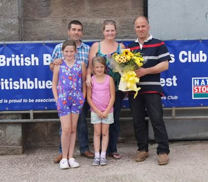 John Okell (NW Chairman) offers thanks to Andrew & Susie Wilson with daughters Molly and Emily