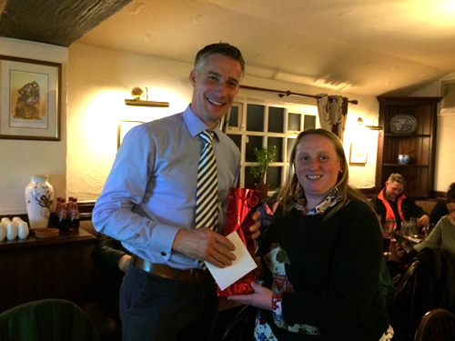 Club Secretary Netty thanks Phil Halhead of Norbreck Genetics on behalf of the club