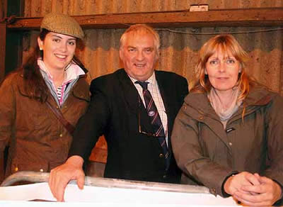Stephanie Denney & Katie Lomas from Farmers Guardian (main sponsors), with Society Secretary John Fleming