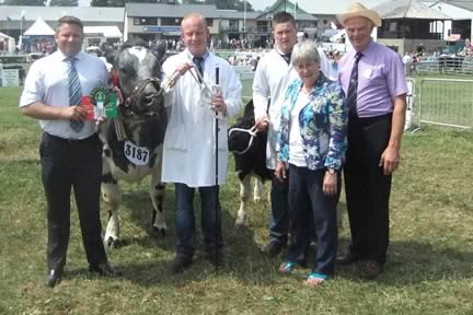 Supreme Champion, Solway View Elegance with Society President, Gill Evans