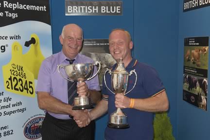 Kevin Watret, receiving The King Thomas & Lloyd Jones Trophy and The BBCS Trophy for the Best Female Exhibit