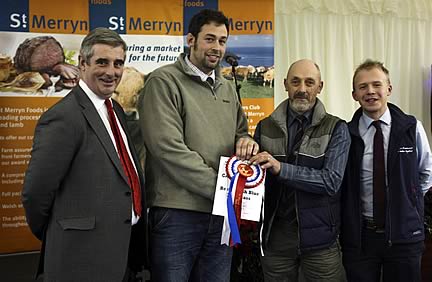 Mr Parker, St Merryn Livestock Director John Dracup, Tesco’s Trainee Agriculturalist Chris Manley and the British Blue Cattle Society representative, Nigel Jenkinson 